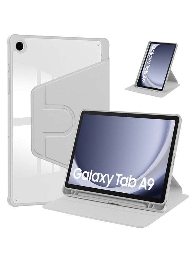 حالة لسامسونج غالاكسي Tab A9, حالة حماية اللوح , الاكريليك 360 ° تصميم الدوار, تلقائي الاستيقاظ / النوم, جلد ناعم - Image 1